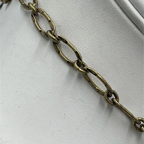 J. Crew Beautiful Raised Rhinestone Gold Tone Chain Statement Necklace - Picture 7 of 14